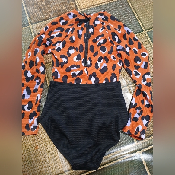 Art Class Orange and Black Kids Swim Rashguard - Picture 2 of 4